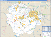 Fort Bend County Wall Map Basic Style